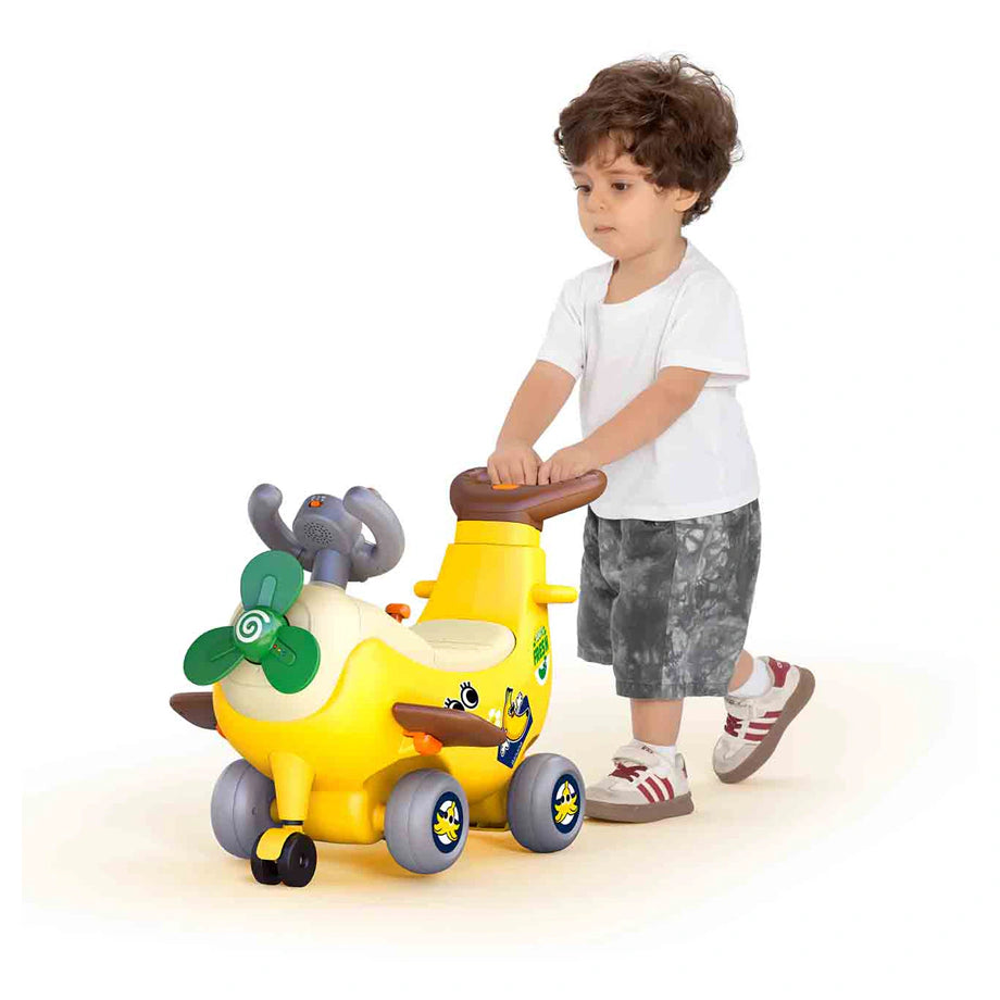 Hola Toys Push Around Banana Plane 4-In-1 Ride-On