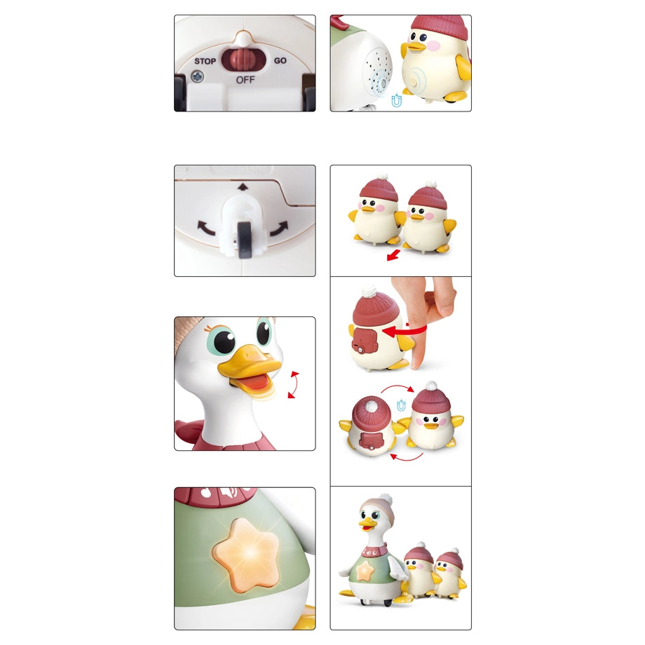 Hola Waddling Duck Family Interactive Tummy Time Toy 6M+ (3 Pcs)