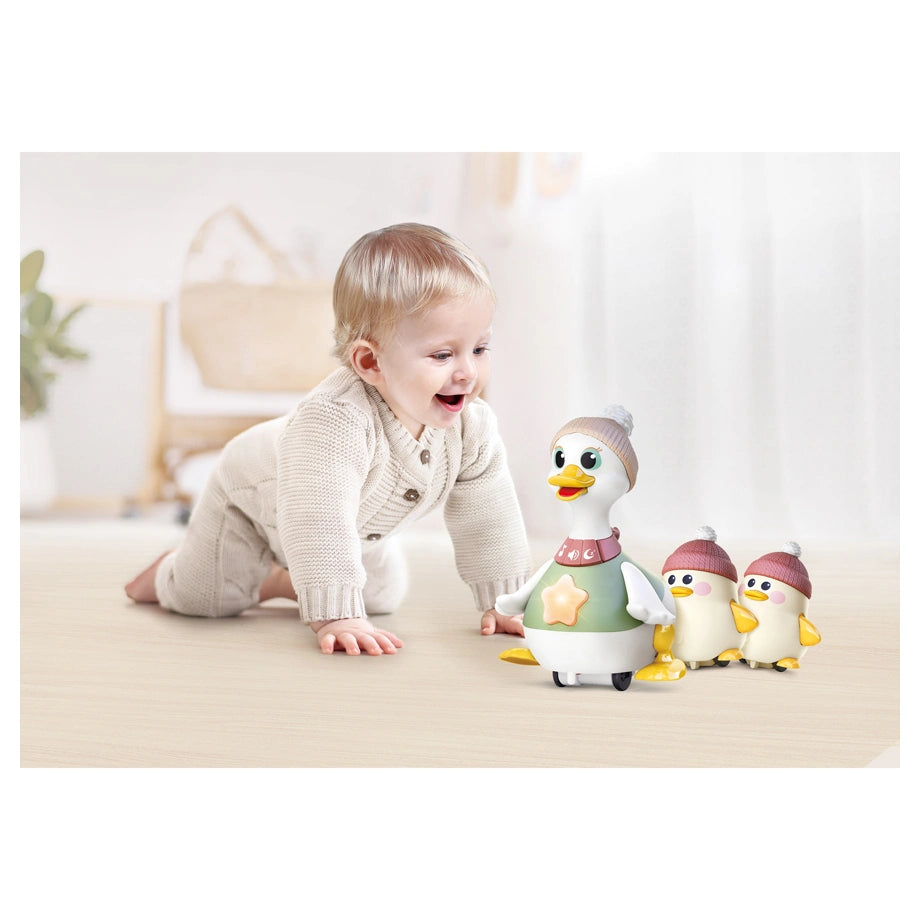 Hola Waddling Duck Family Interactive Tummy Time Toy 6M+ (3 Pcs)
