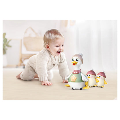 Hola Waddling Duck Family Interactive Tummy Time Toy 6M+ (3 Pcs)