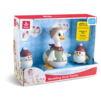 Hola Waddling Duck Family Interactive Tummy Time Toy 6M+ (3 Pcs)