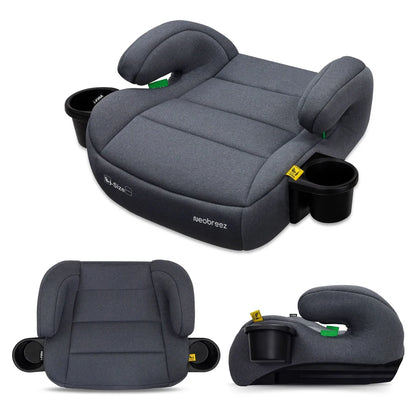 Neobreez Fira I-Size Kids Booster Car Seat Group 2/3 With 2 Cup Holders (Grey)