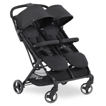 Hauck Swift X Duo Twin Pushchair Compact Side-By-Side ,Wide, One-Hand Fold (Black)