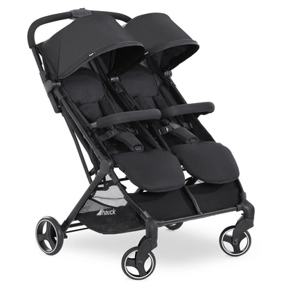 Hauck Swift X Duo Twin Pushchair Compact Side-By-Side ,Wide, One-Hand Fold (Black)