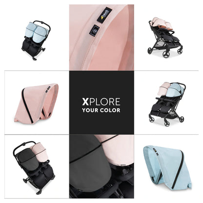 Hauck Swift X Duo Twin Pushchair Compact Side-By-Side ,Wide, One-Hand Fold (Black)