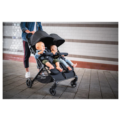 Hauck Swift X Duo Twin Pushchair Compact Side-By-Side ,Wide, One-Hand Fold (Black)