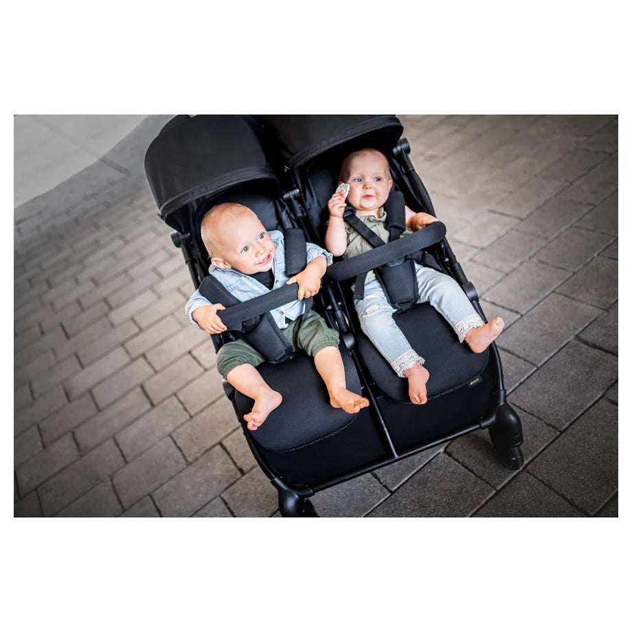 Hauck Swift X Duo Twin Pushchair Compact Side-By-Side ,Wide, One-Hand Fold (Black)