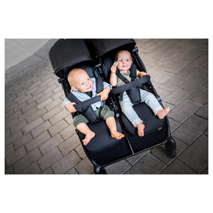 Hauck Swift X Duo Twin Pushchair Compact Side-By-Side ,Wide, One-Hand Fold (Black)