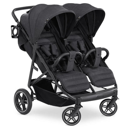 Hauck Uptown Duo Twin Stroller Side-By-Side, Reclining Seats, All-Terrain (Black)