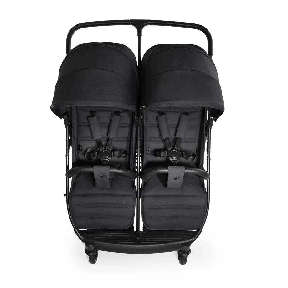 Hauck Uptown Duo Twin Stroller Side-By-Side, Reclining Seats, All-Terrain (Black)