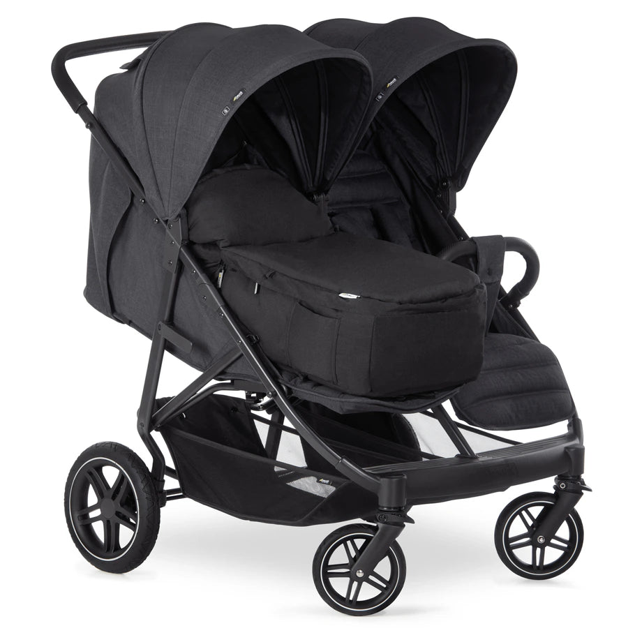 Hauck Uptown Duo Twin Stroller Side-By-Side, Reclining Seats, All-Terrain (Black)