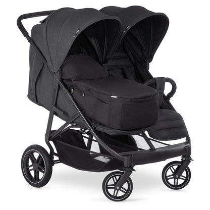 Hauck Uptown Duo Twin Stroller Side-By-Side, Reclining Seats, All-Terrain (Black)