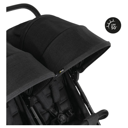 Hauck Uptown Duo Twin Stroller Side-By-Side, Reclining Seats, All-Terrain (Black)