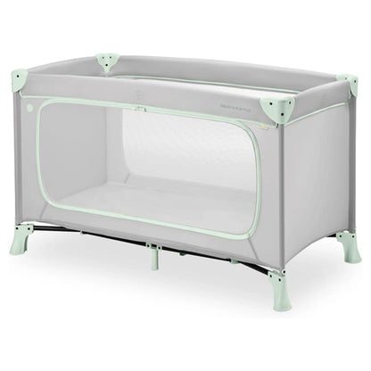 Hauck Dream N Play Plus Travel Bed Foldable Baby & Toddler Cot With Carry Bag (Dusty Mint)
