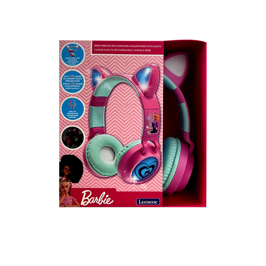 Lexibook Barbie Wireless Rechargeable Headphones W/Light