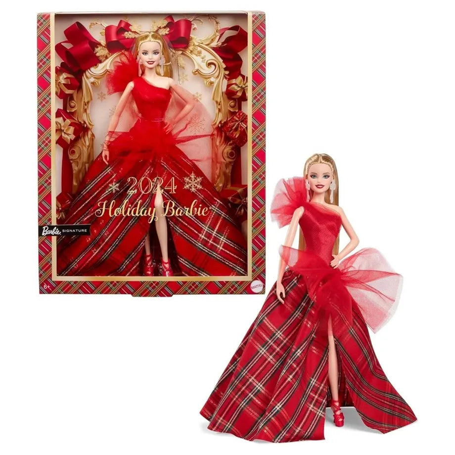 Barbie Signature 2024 Collector Holiday Doll with Blonde Hair and Plaid Gown