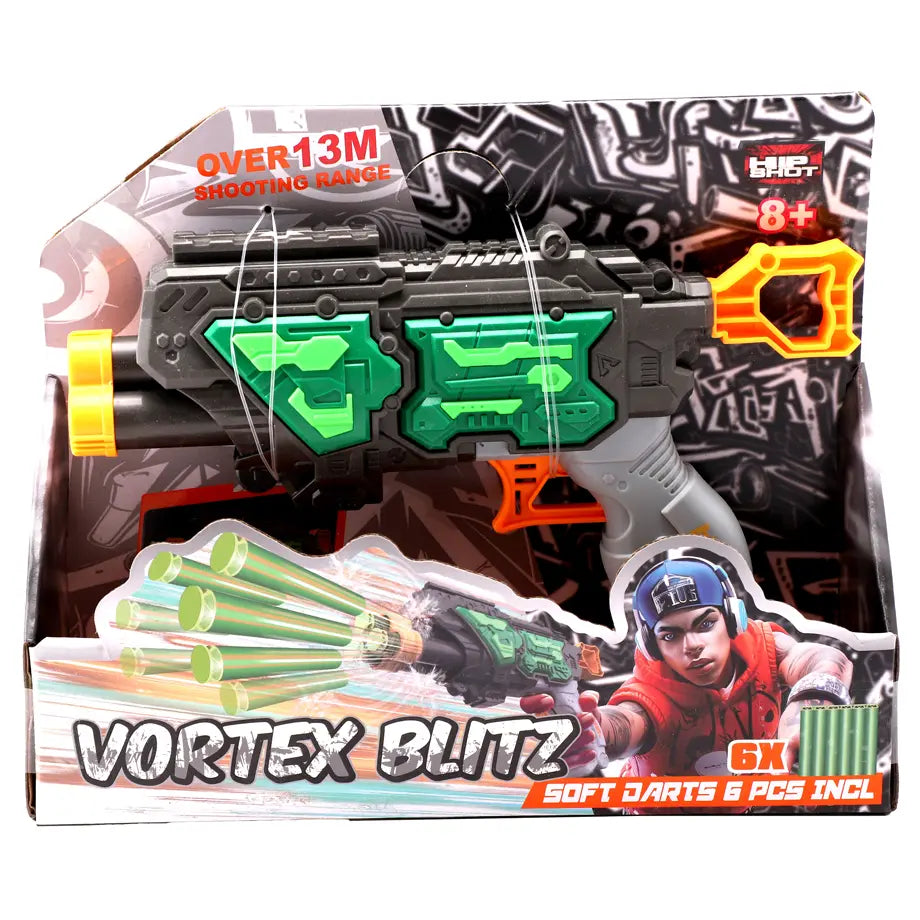 Hip Shot Soft Bullet Gun (3-Round Rotating, Includes 6 Bullets)