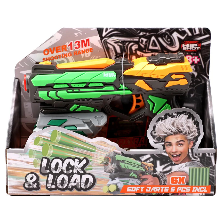 Hip Shot Soft Bullet Gun Small Lock & Load | Includes 6 Soft Bullets