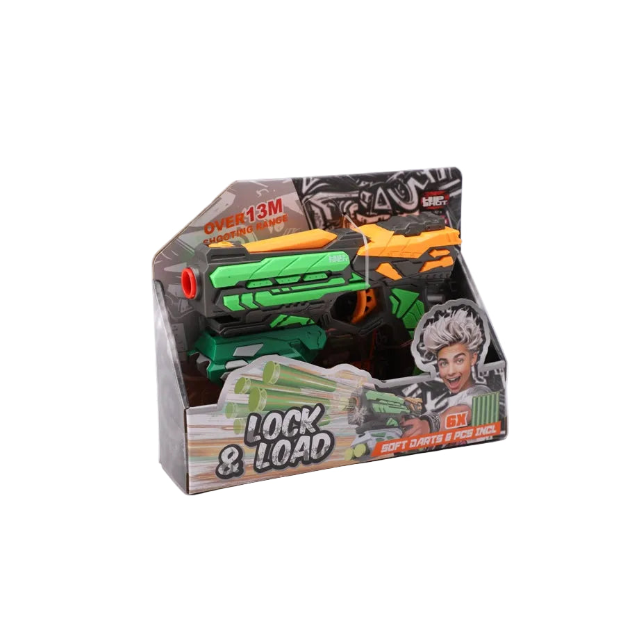 Hip Shot Soft Bullet Gun Small Lock & Load | Includes 6 Soft Bullets