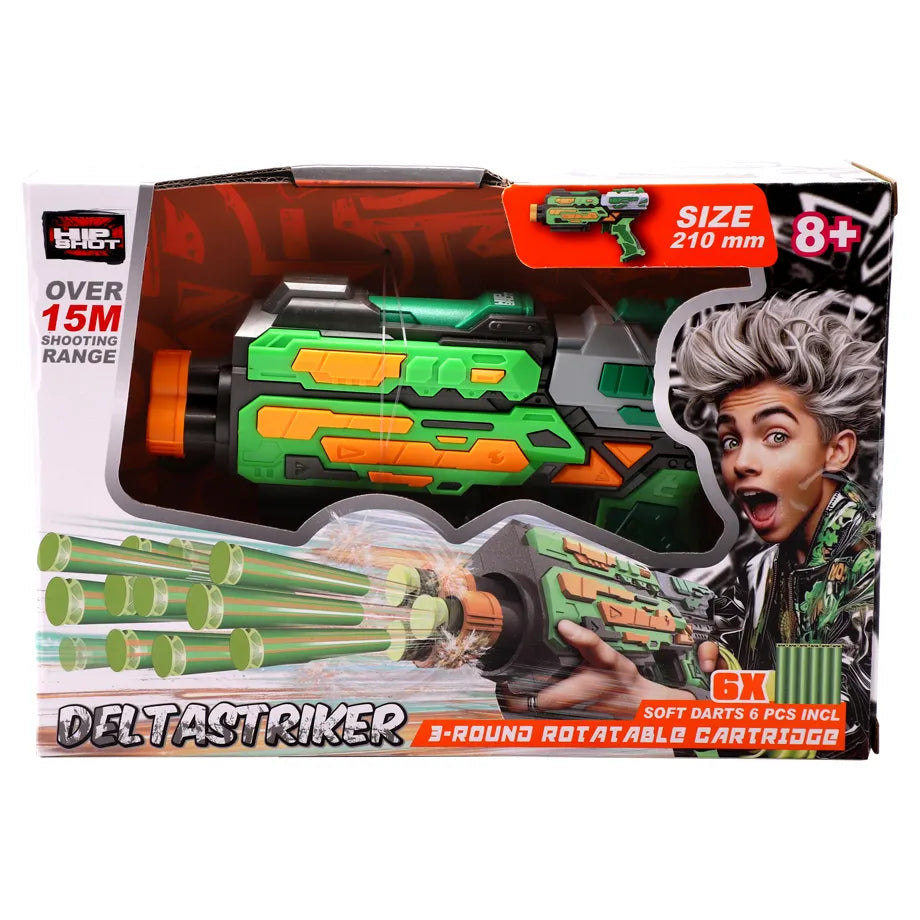Hip Shot Soft Bullet Gun (3-Round, Includes 6 Bullets)