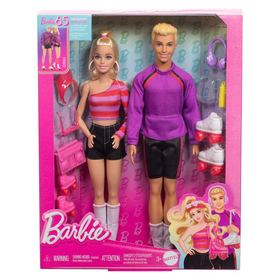 Barbie  65th Anniversary Barbie and Ken Roller Skating Dolls Set