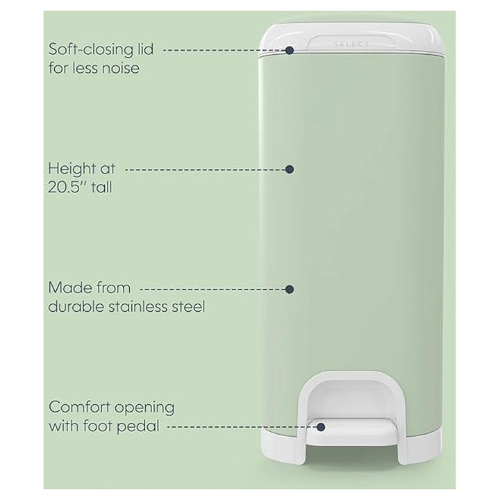 Diaper Genie Select Odor Lock Stainless Steel (Pail Green)