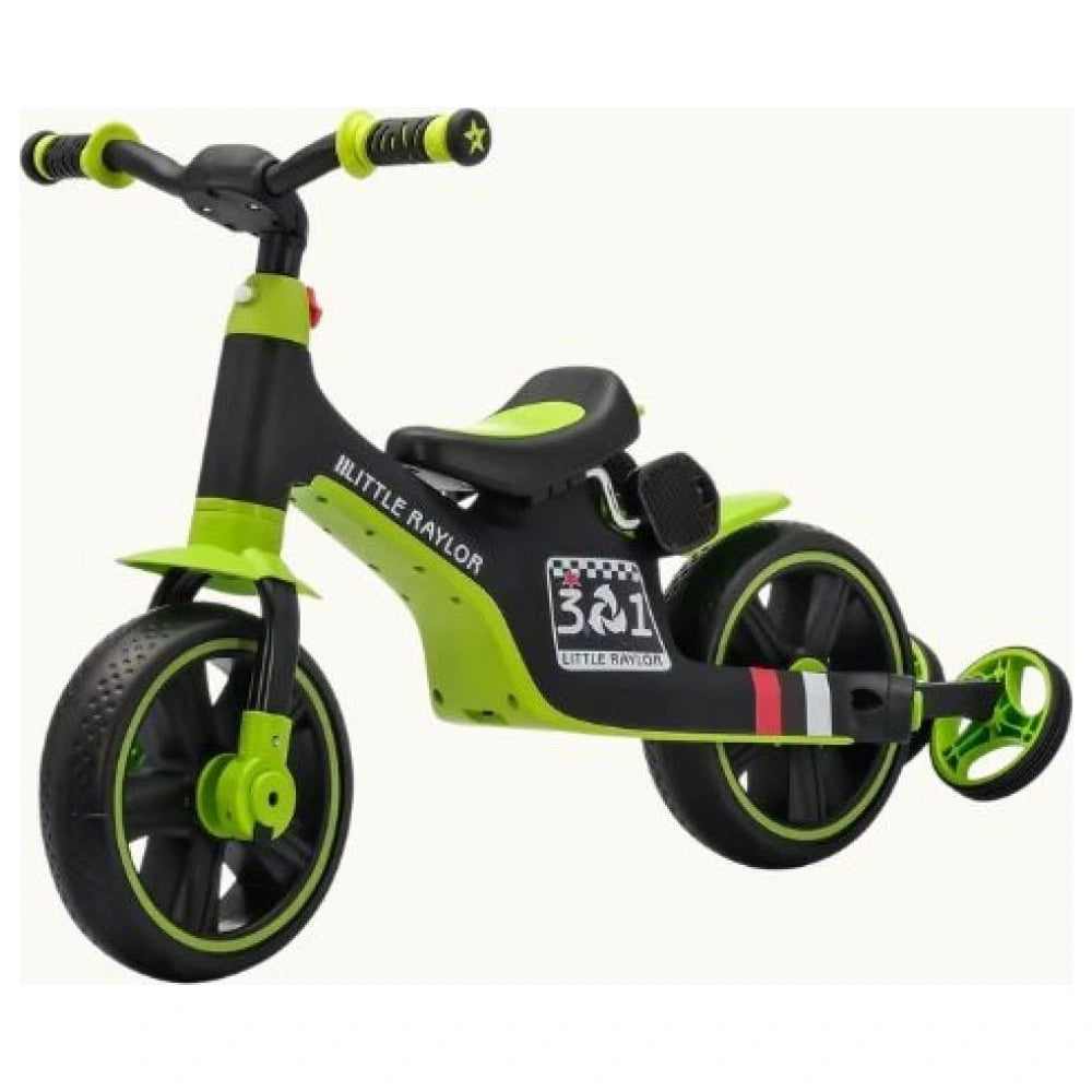 Tobbi Toys Kids 3-in-1 Tricycle with Parent Push Handle (Green)