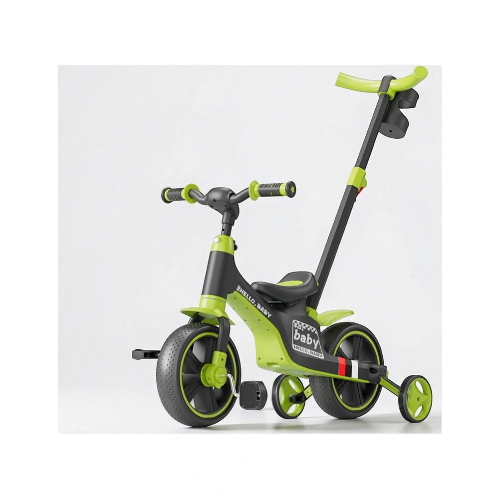 Tobbi Toys Kids 3-in-1 Tricycle with Parent Push Handle (Green)