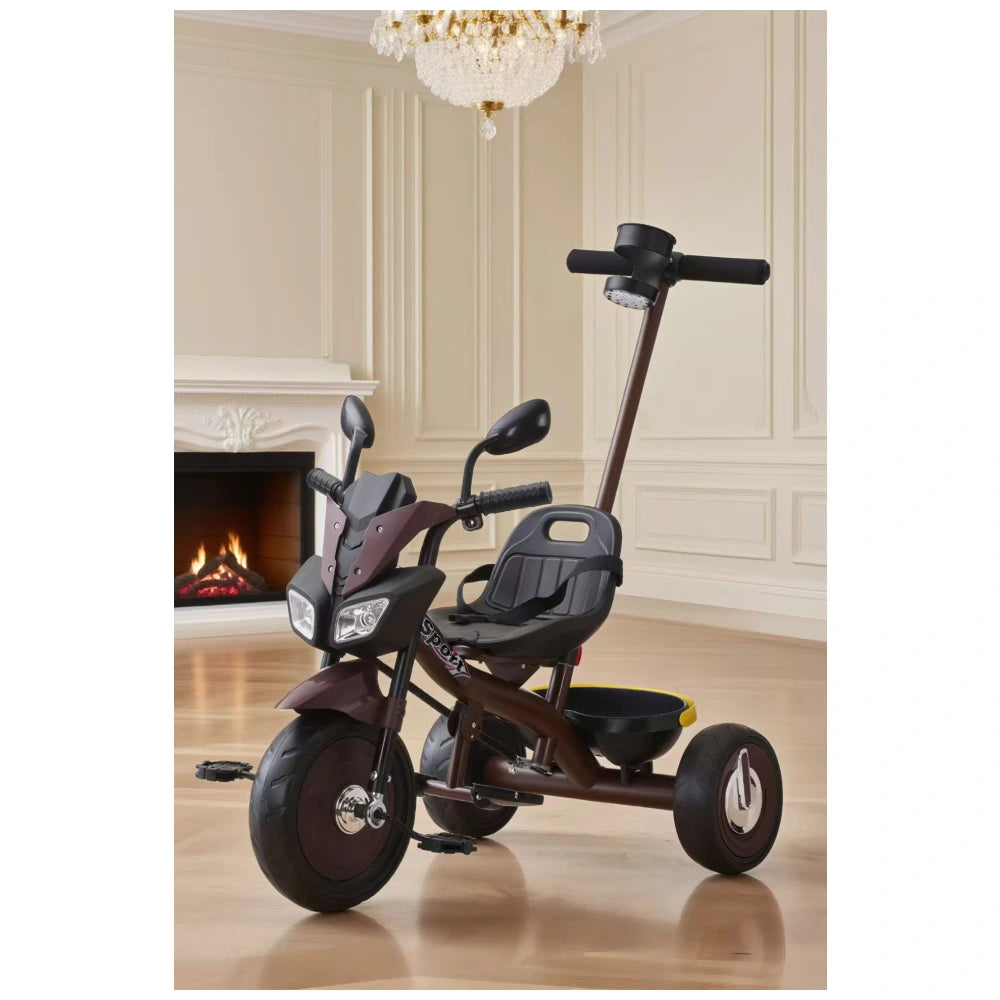 Tobbi Toys Kids Tricycle with Push Handle (Grape Red)