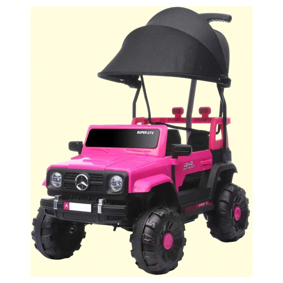 Tobbi Kids Mercedes Unimog Style 6V Battery Ride-On With Canopy (Pink)