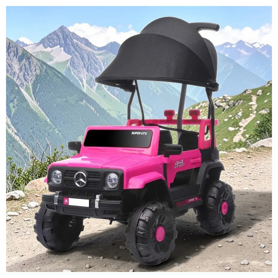 Tobbi Kids Mercedes Unimog Style 6V Battery Ride-On With Canopy (Pink)