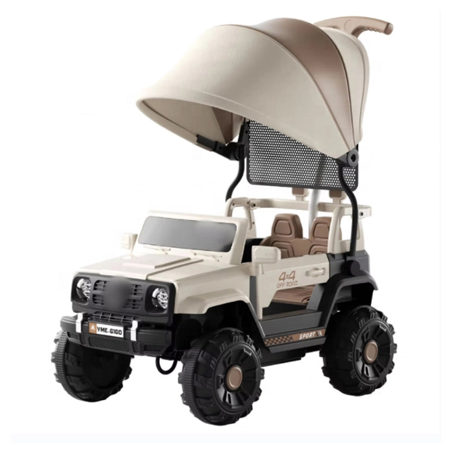 Tobbi Kids Mercedes Unimog Style 6V Battery Ride-On With Canopy (White)