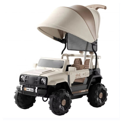 Tobbi Kids Mercedes Unimog Style 6V Battery Ride-On With Canopy (White)