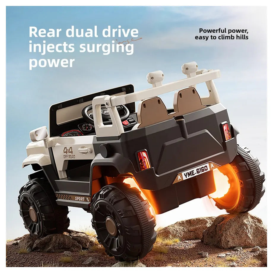 Tobbi Kids Mercedes Unimog Style 6V Battery Ride-On With Canopy (White)