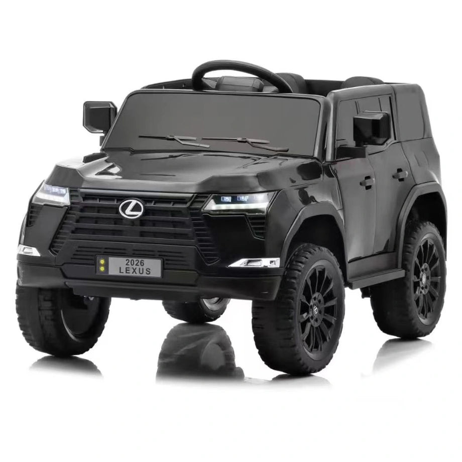 Tobbi Kids Lexus Gx550 Style 12V Battery Ride-On Car With Leather Seat (Black)