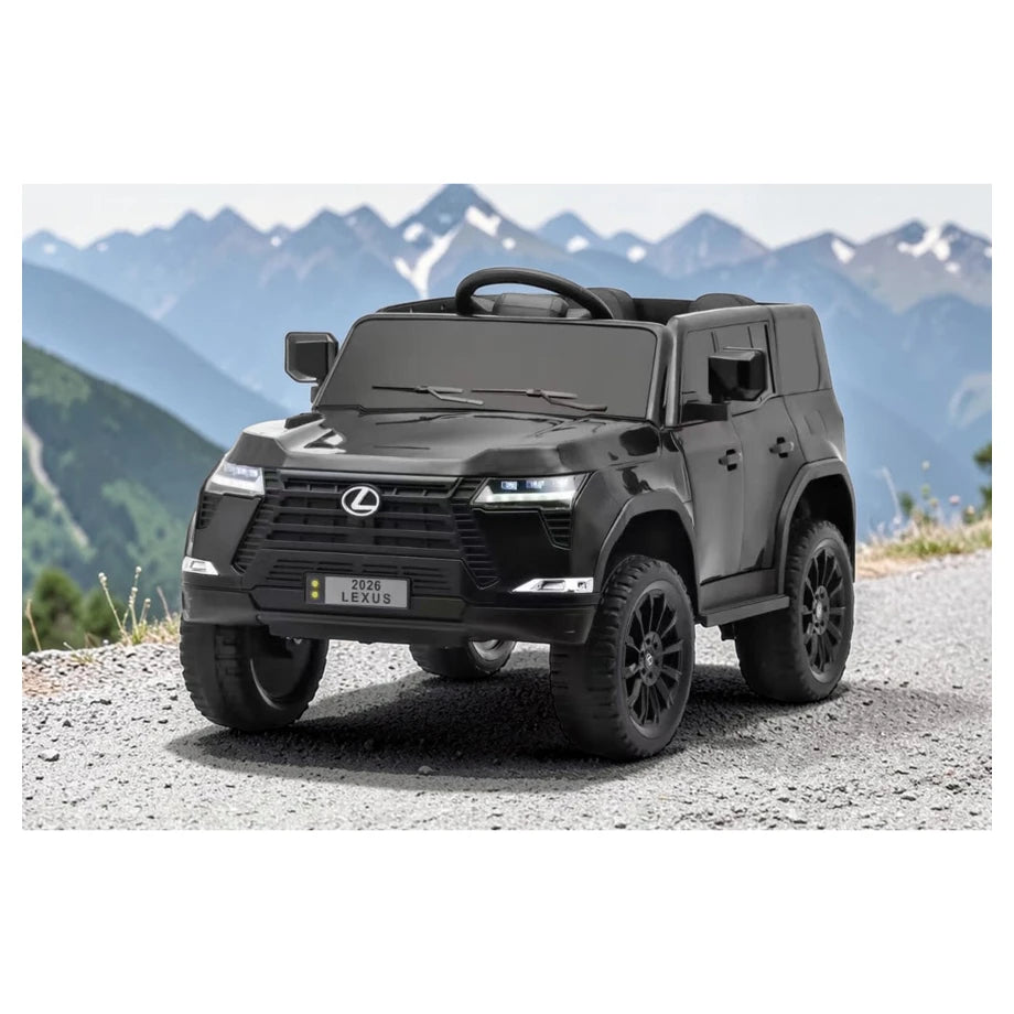 Tobbi Kids Lexus Gx550 Style 12V Battery Ride-On Car With Leather Seat (Black)