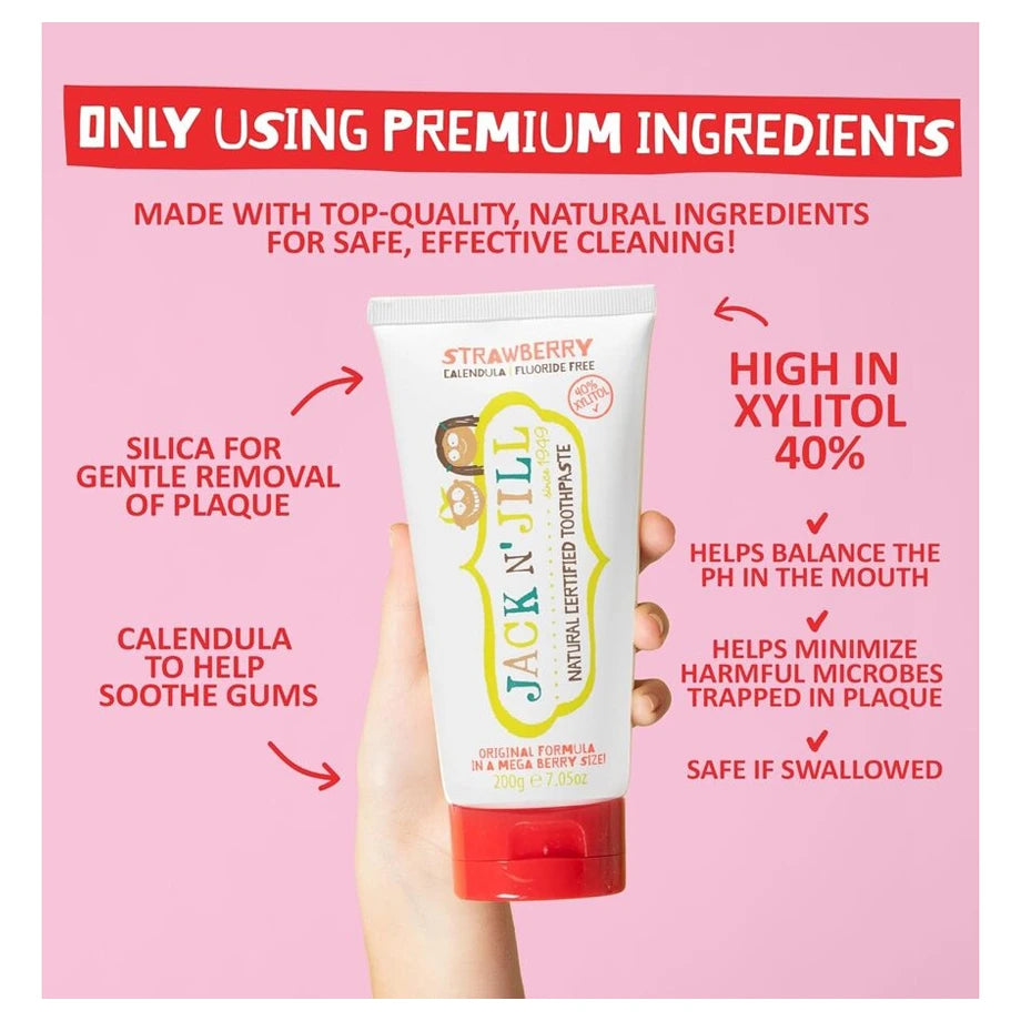 Jack N' Jill Mega Berry Natural Toothpaste 200g  (New Tube Packaging)