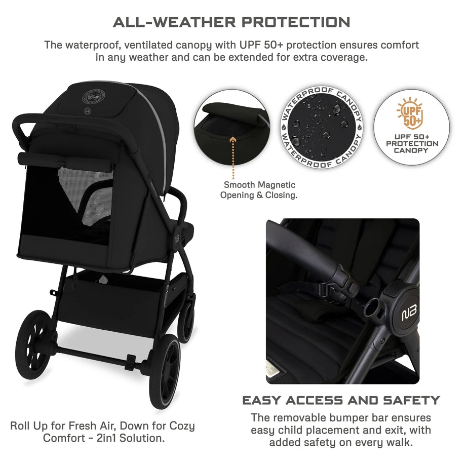 Neobreez Vento All Terrain High Landscape Baby Stroller (Black)