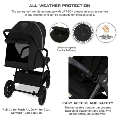 Neobreez Vento All Terrain High Landscape Baby Stroller (Black)