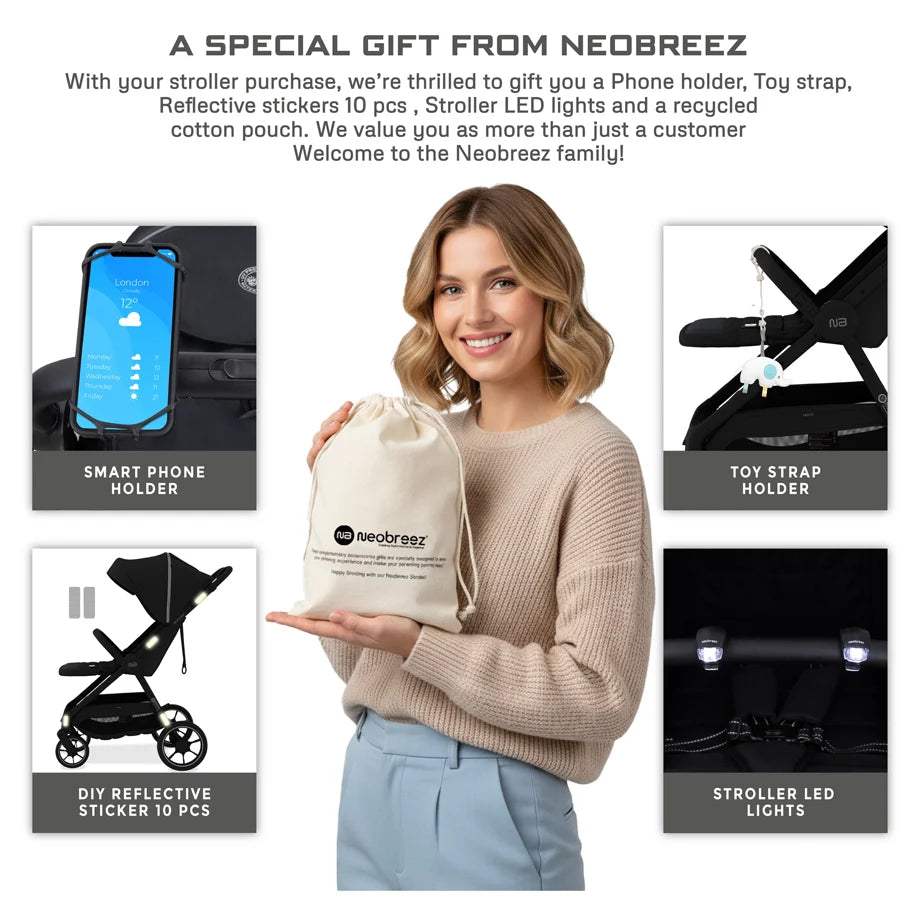 Neobreez Vento All Terrain High Landscape Baby Stroller (Black)