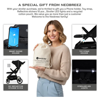 Neobreez Vento All Terrain High Landscape Baby Stroller (Black)