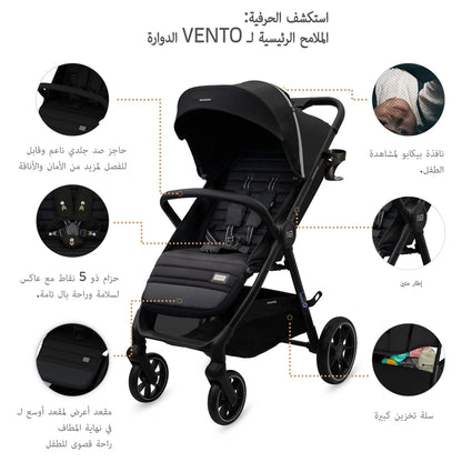 Neobreez Vento All Terrain High Landscape Baby Stroller (Black)