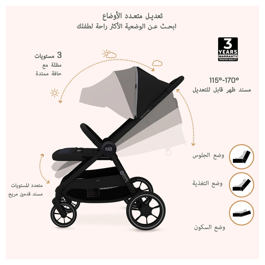 Neobreez Vento All Terrain High Landscape Baby Stroller (Black)
