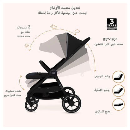Neobreez Vento All Terrain High Landscape Baby Stroller (Black)