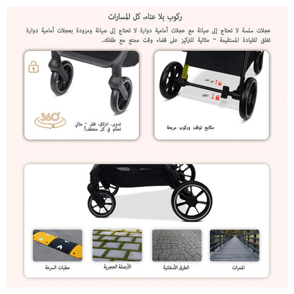 Neobreez Vento All Terrain High Landscape Baby Stroller (Black)