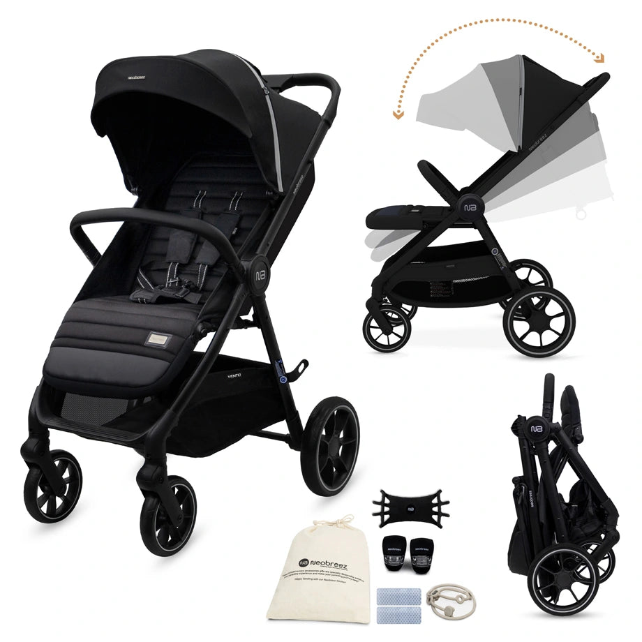 Neobreez Vento All Terrain High Landscape Baby Stroller (Black)