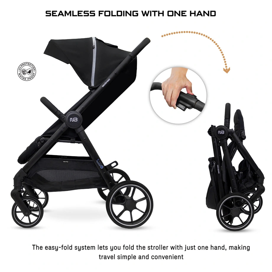 Neobreez Vento All Terrain High Landscape Baby Stroller (Black)