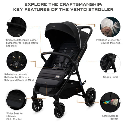 Neobreez Vento All Terrain High Landscape Baby Stroller (Black)