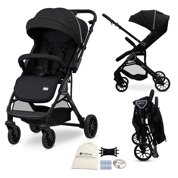 Neobreez Quint Reversible Handle Compact Travel Stroller (Black)