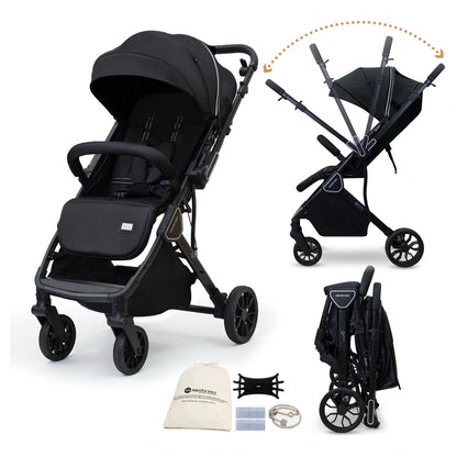 Neobreez Quint Reversible Handle Compact Travel Stroller (Black)